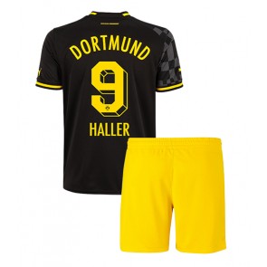 Borussia Dortmund Sebastien Haller #9 kläder Barn 2022-23 Bortatröja Kortärmad (+ korta byxor)